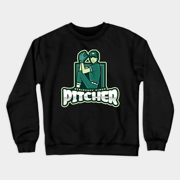 Strikeout Kings: Embrace the Power of a Baseball Pitcher. Crewneck Sweatshirt by 4evercooldesigns